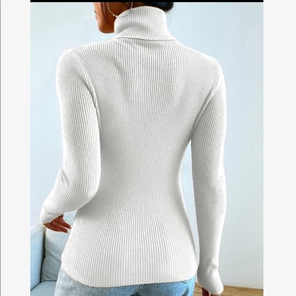 Casual Basic Knit High Neck Turtleneck Top Blouse - Picture 8 of 16